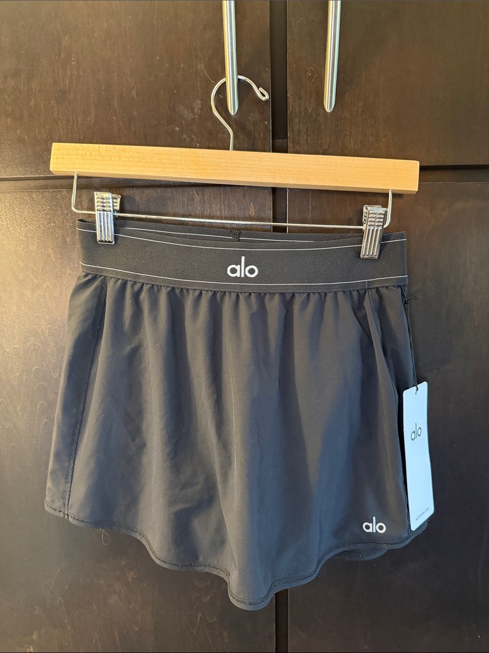 ALO Yoga Black Athletic Skort with Logo